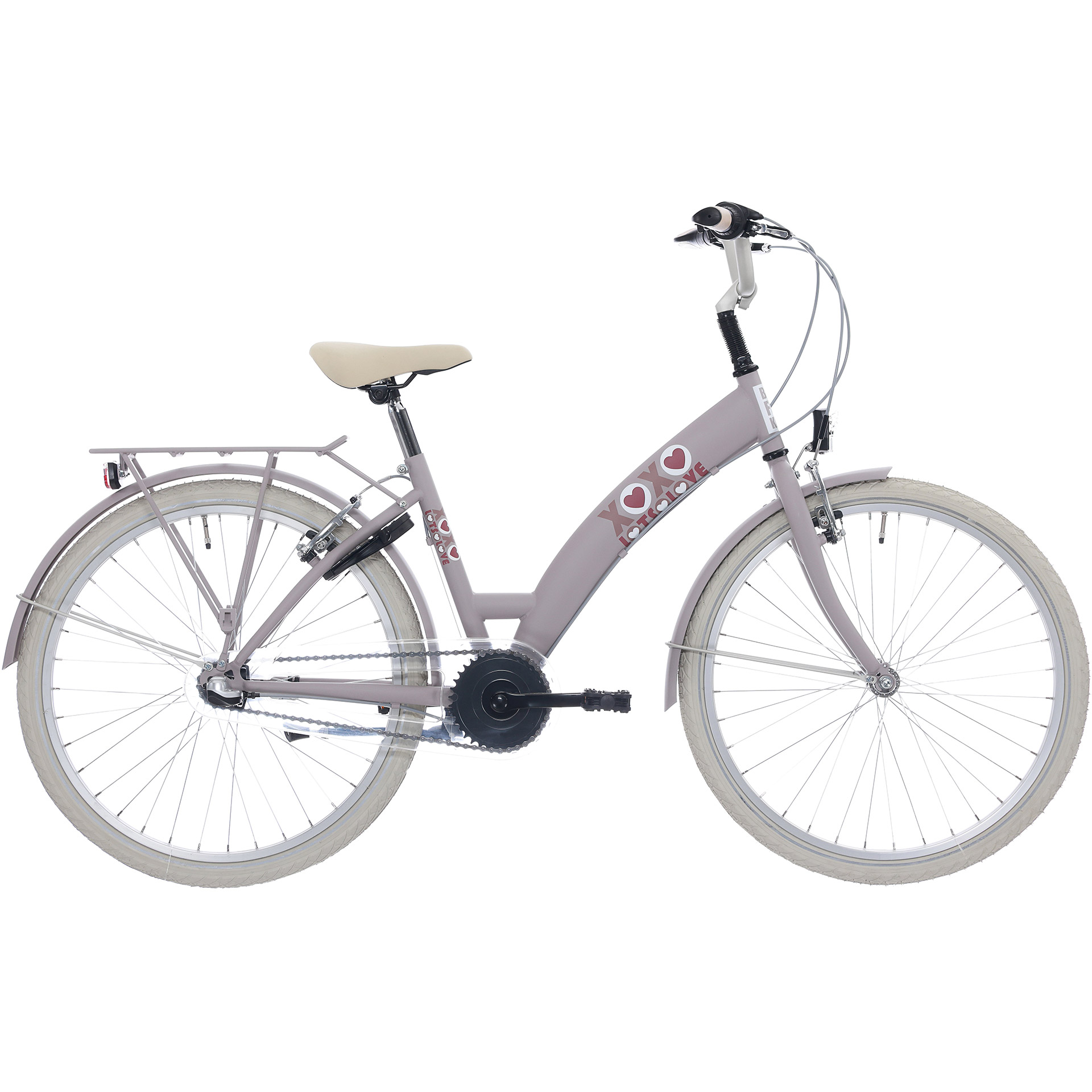 BFN girls' bike Lots of love 26" 3-speed coaster brake light pink