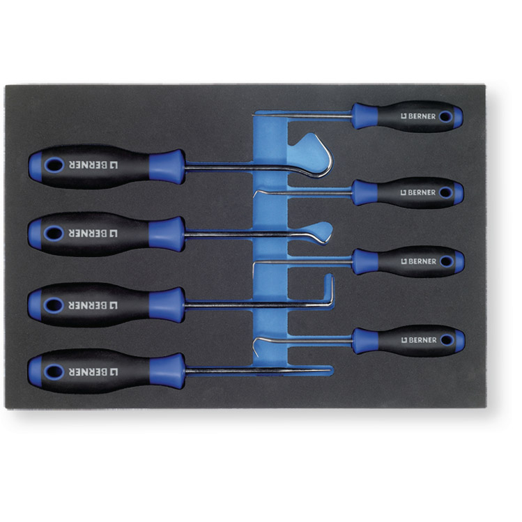 Berner 8-piece hook set in foam insert