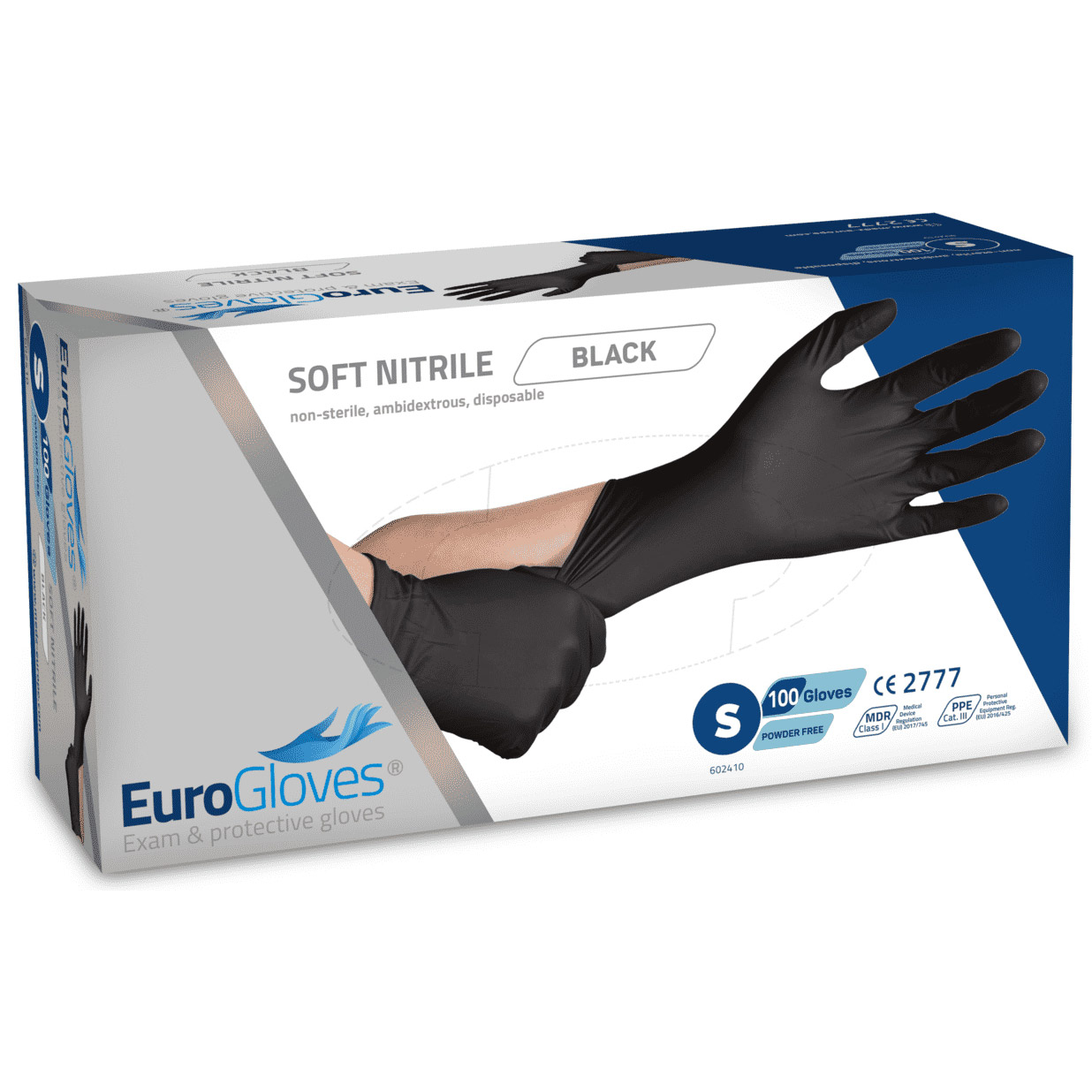 Eurogloves gloves nitrile size M black (100 pieces)