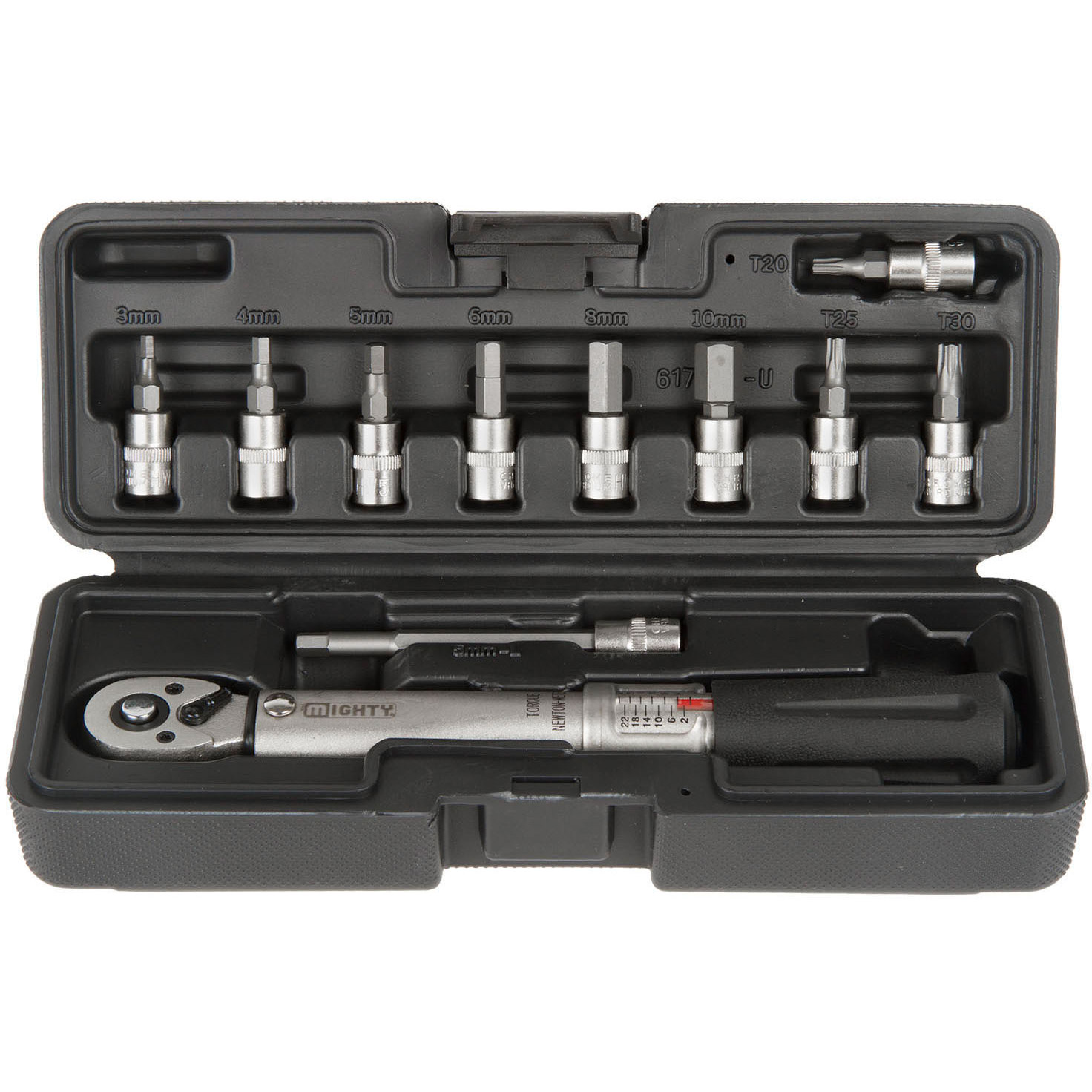 Mighty torque wrench 2-24Nm ¼" including bit set