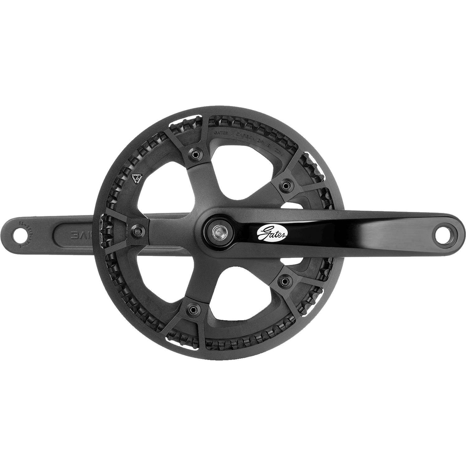 Gates crankset CDN S250 55T 170mm metal protective ring black