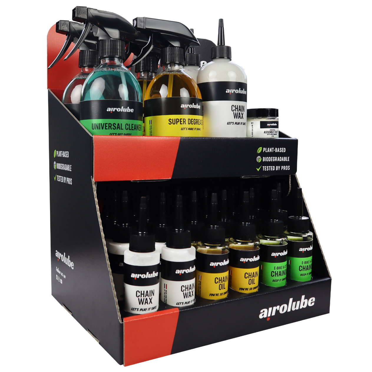 Airolube counter display filled with 7 products / 42 bottles