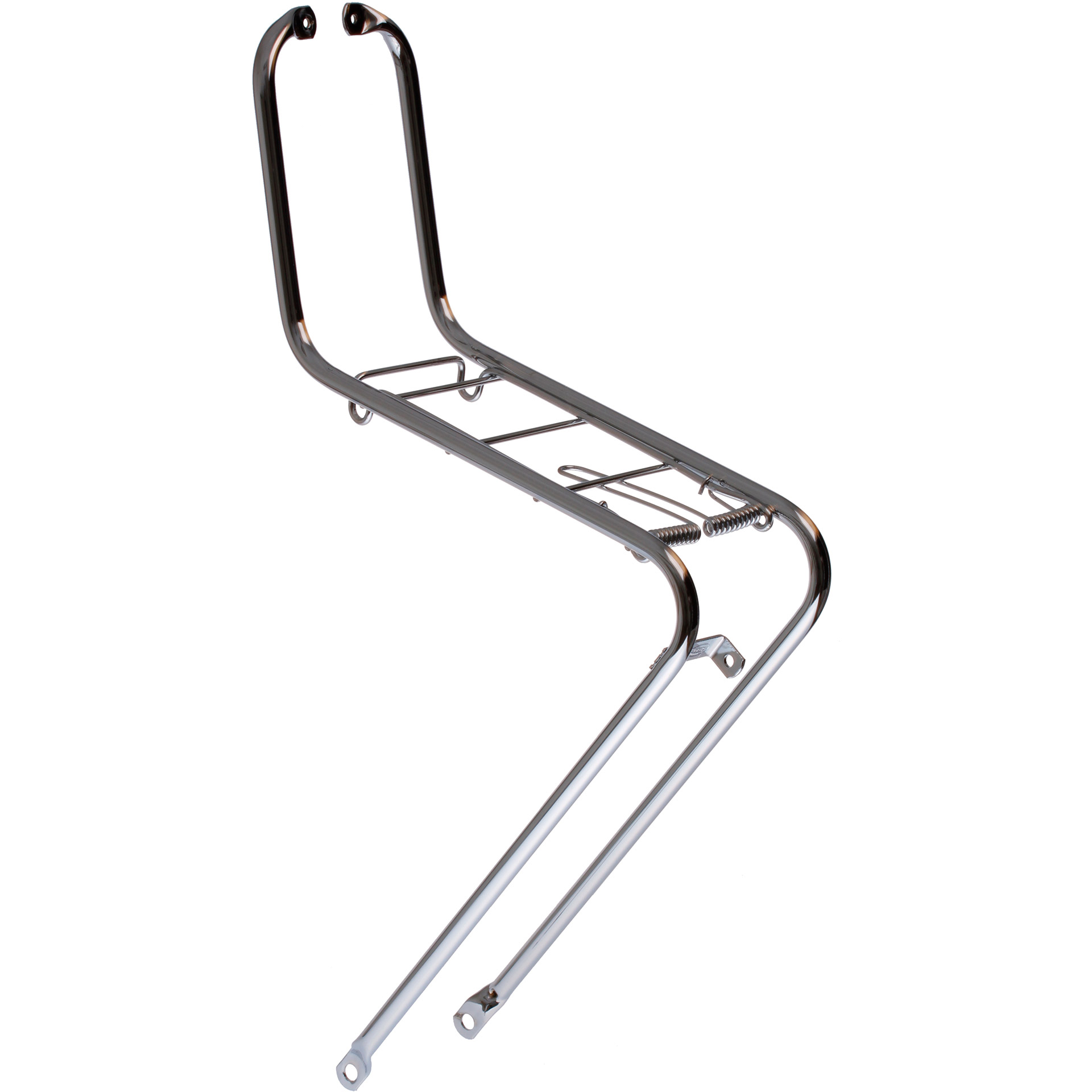 Steco front carrier 28" with clamp and lamp hook chrome clear lacquer
