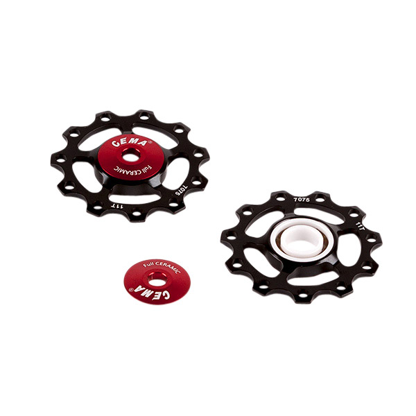 CEMA derailleur pulleys full ceramic 9/10/11V alu black