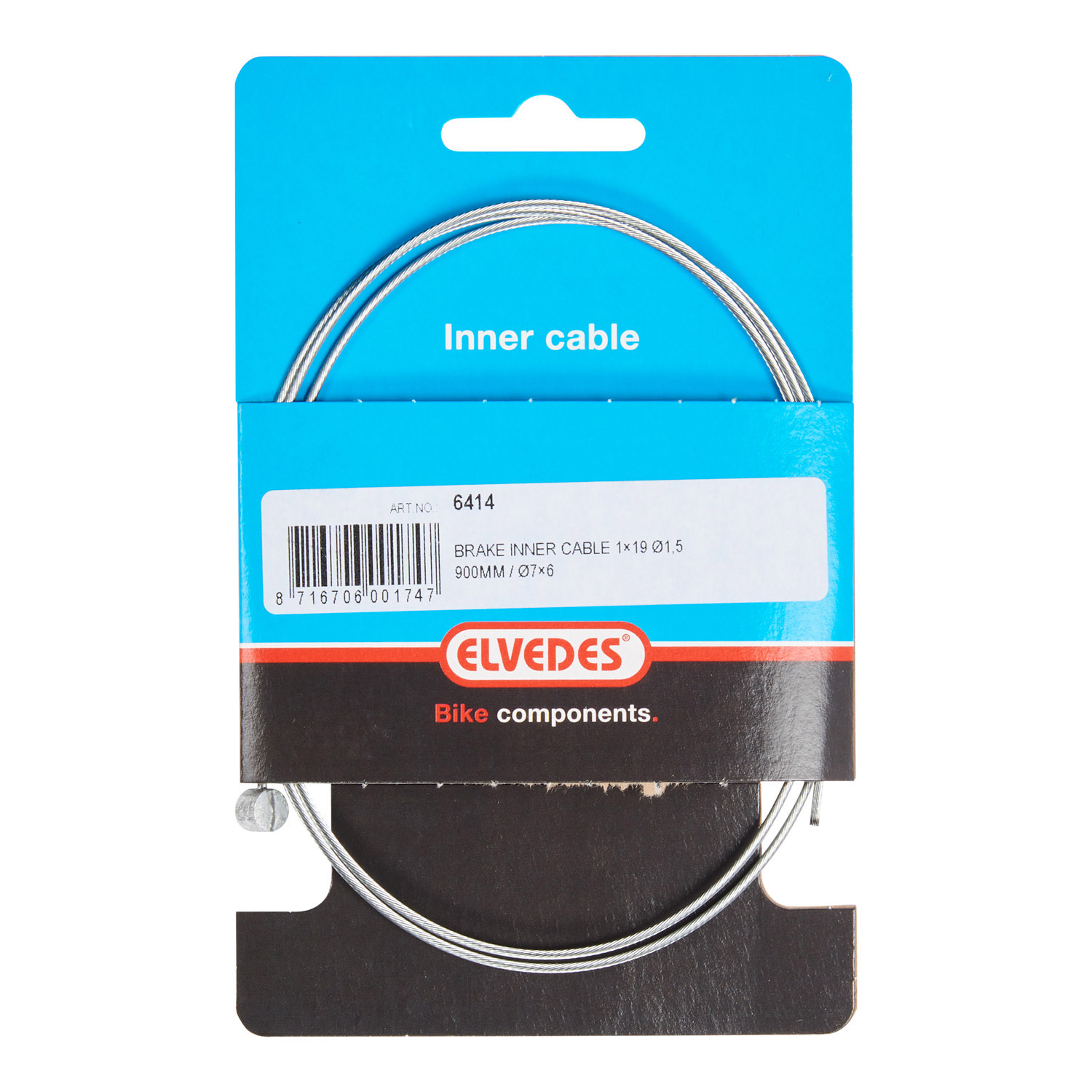 Elvedes brake inner cable 900mm galvanized T-nipple 6414