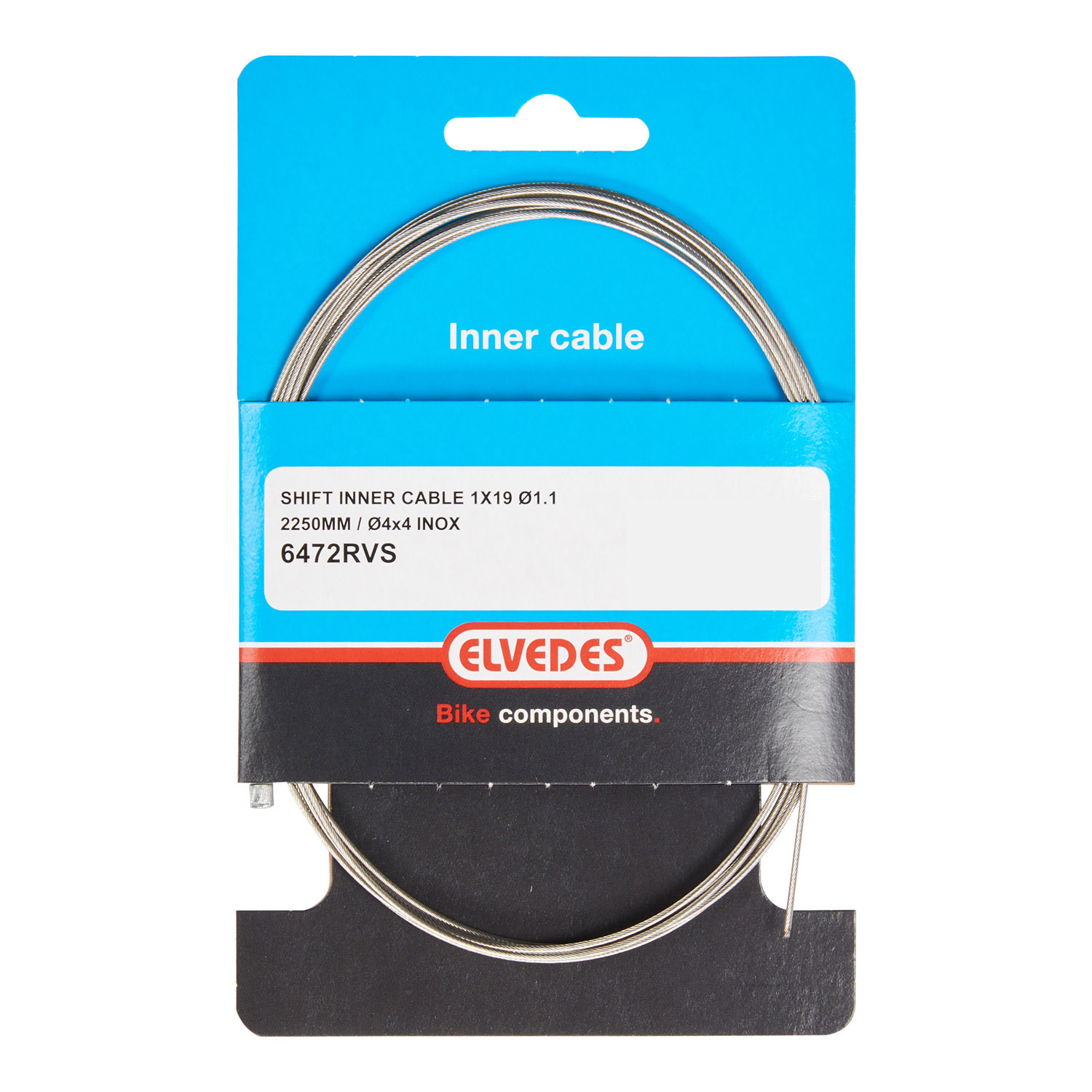 Elvedes shift cable inner 2250mm (10) derailleur T-nipple 6472/10