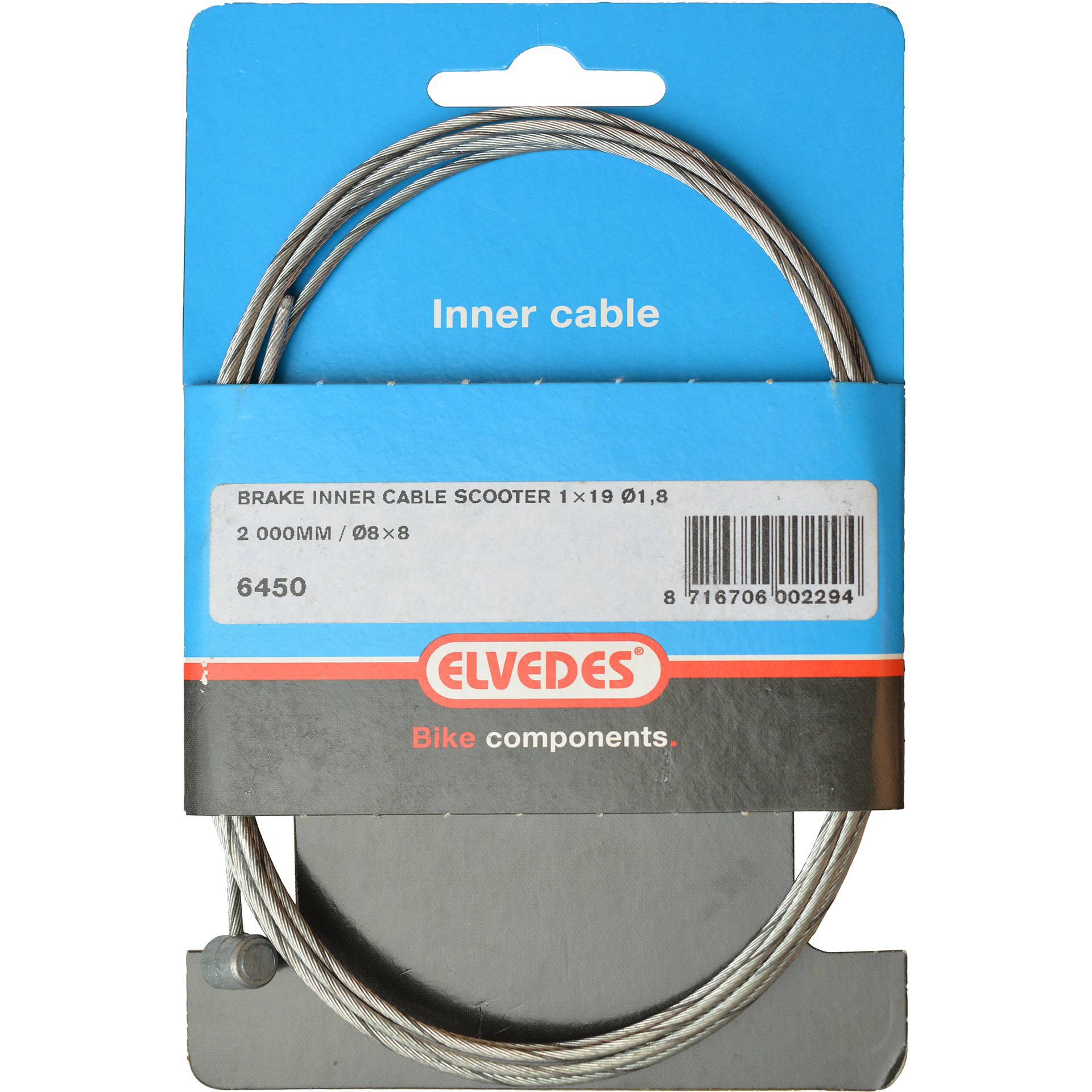 Elvedes brake inner cable Ton 8×8 stainless steel 1.80mm x 2m
