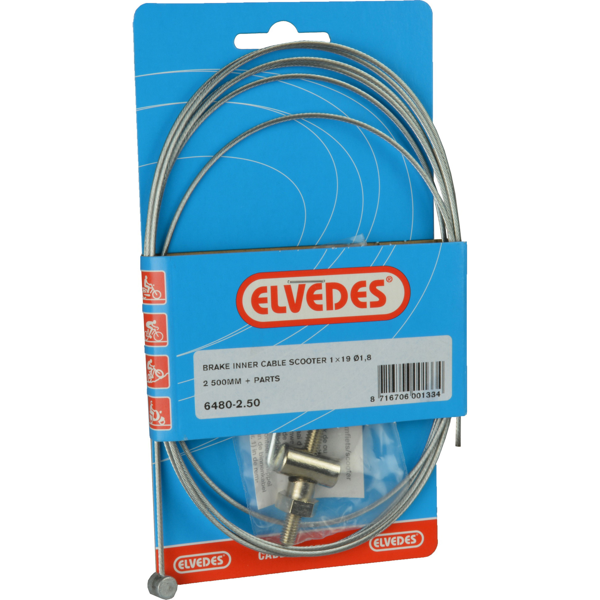 Elvedes brake inner cable complete scooter universal 6480-2.50