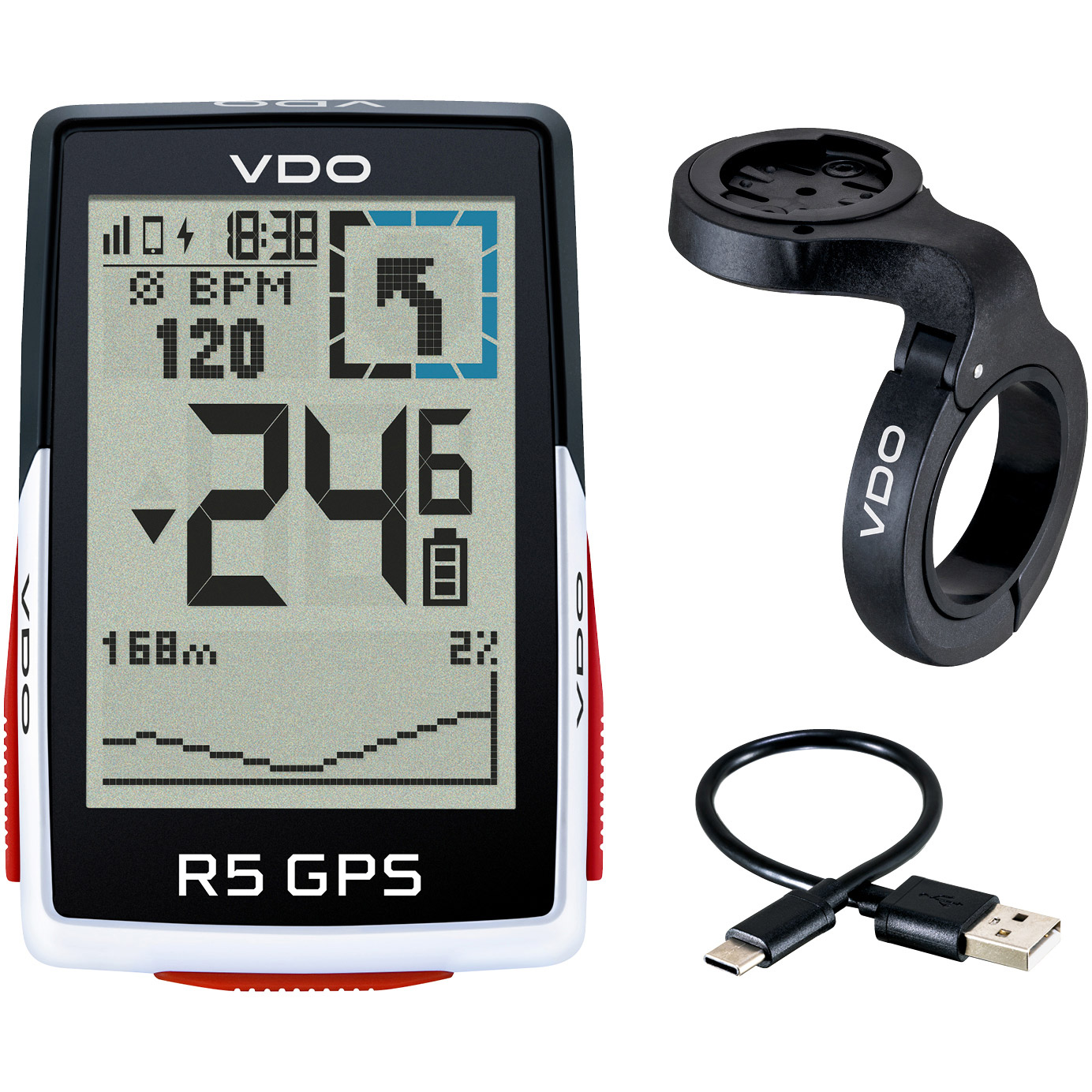 VDO Computer R5 GPS GPS, cup holder, USB