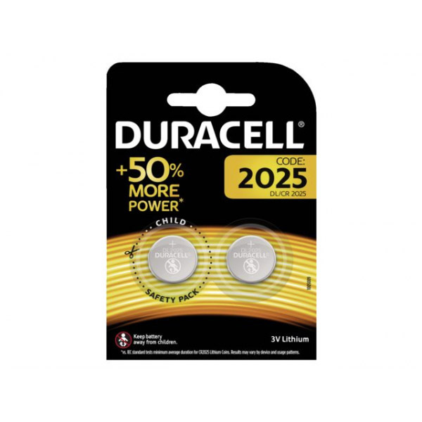 Duracell CR2025 3V Lithium Battery (2 pcs)