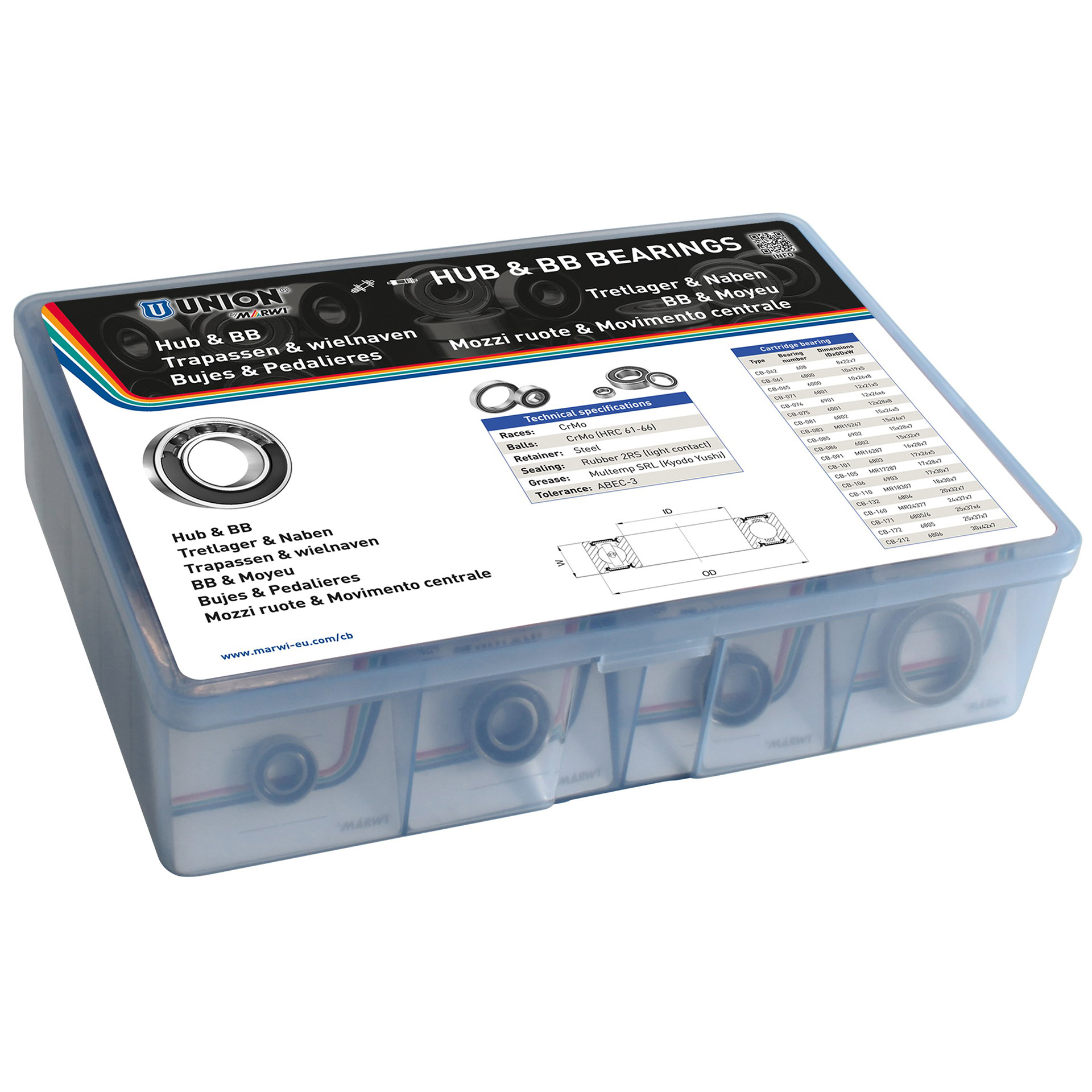 Union assortment box ball bearings Hub & BB