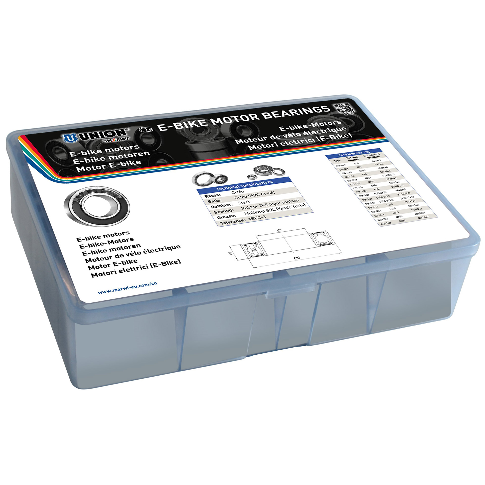 Union assortment box ball bearings E-bike
