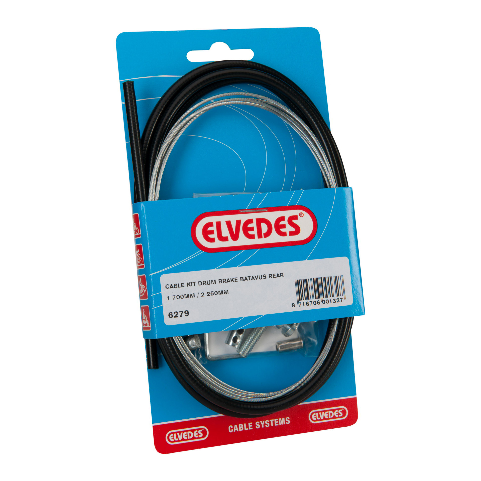 Elvedes rear brake cable Batavus hook universal complete 6279