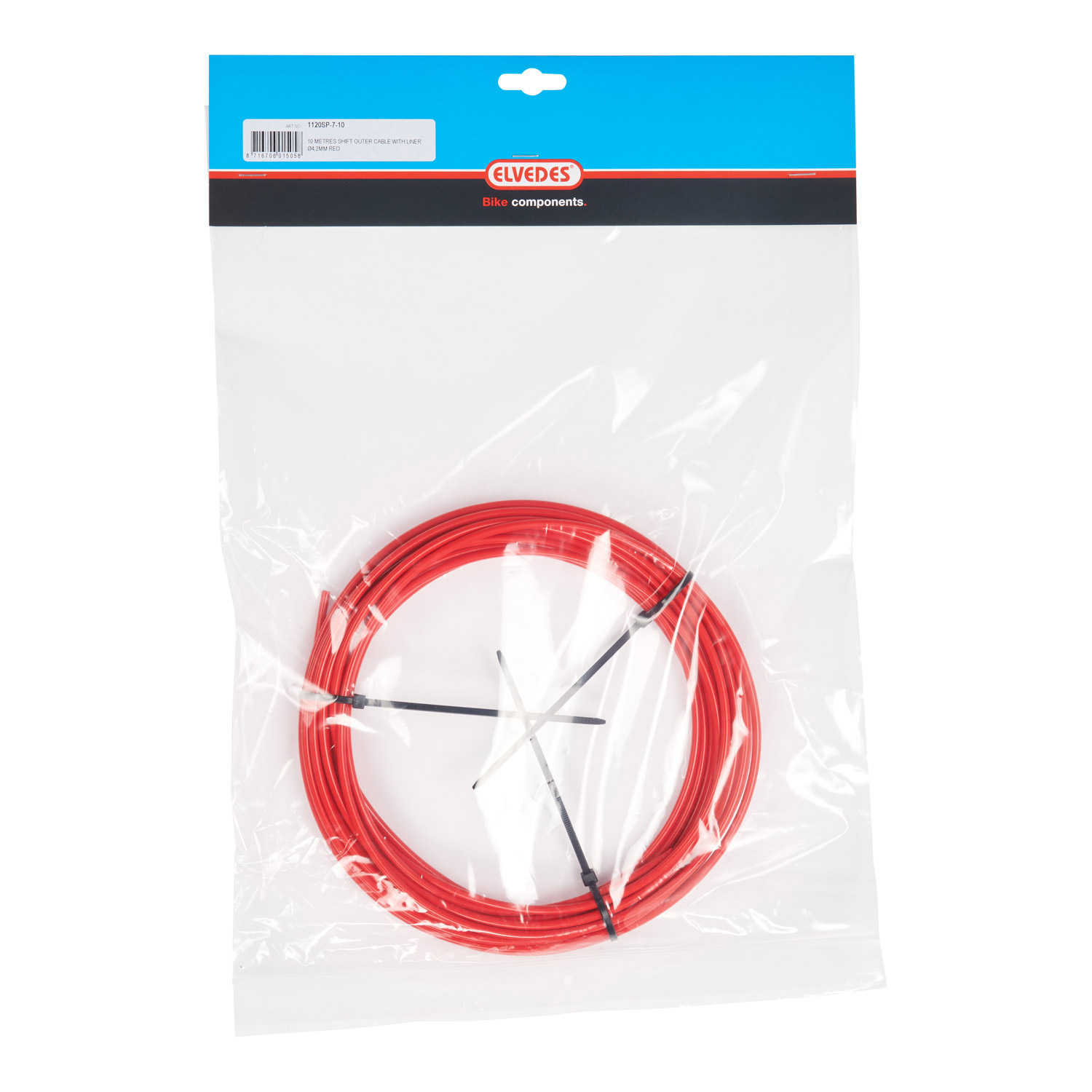 Elvedes outer cable 4.2mm (10m) red liner 1120SP-7-10
