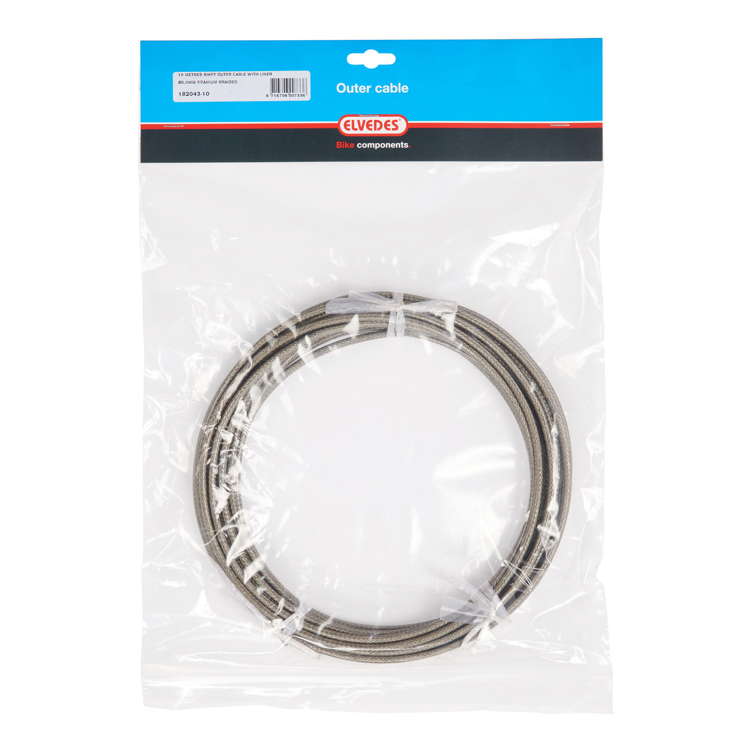 Elvedes chain outer cable 5mm (10m) braided liner 182043-10