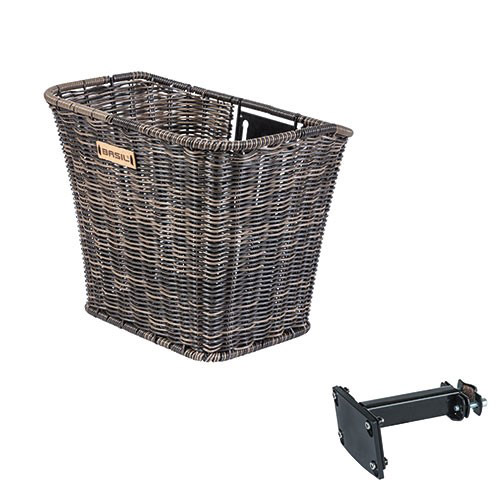 Basil bicycle basket RL front fixed stem holder dark brown
