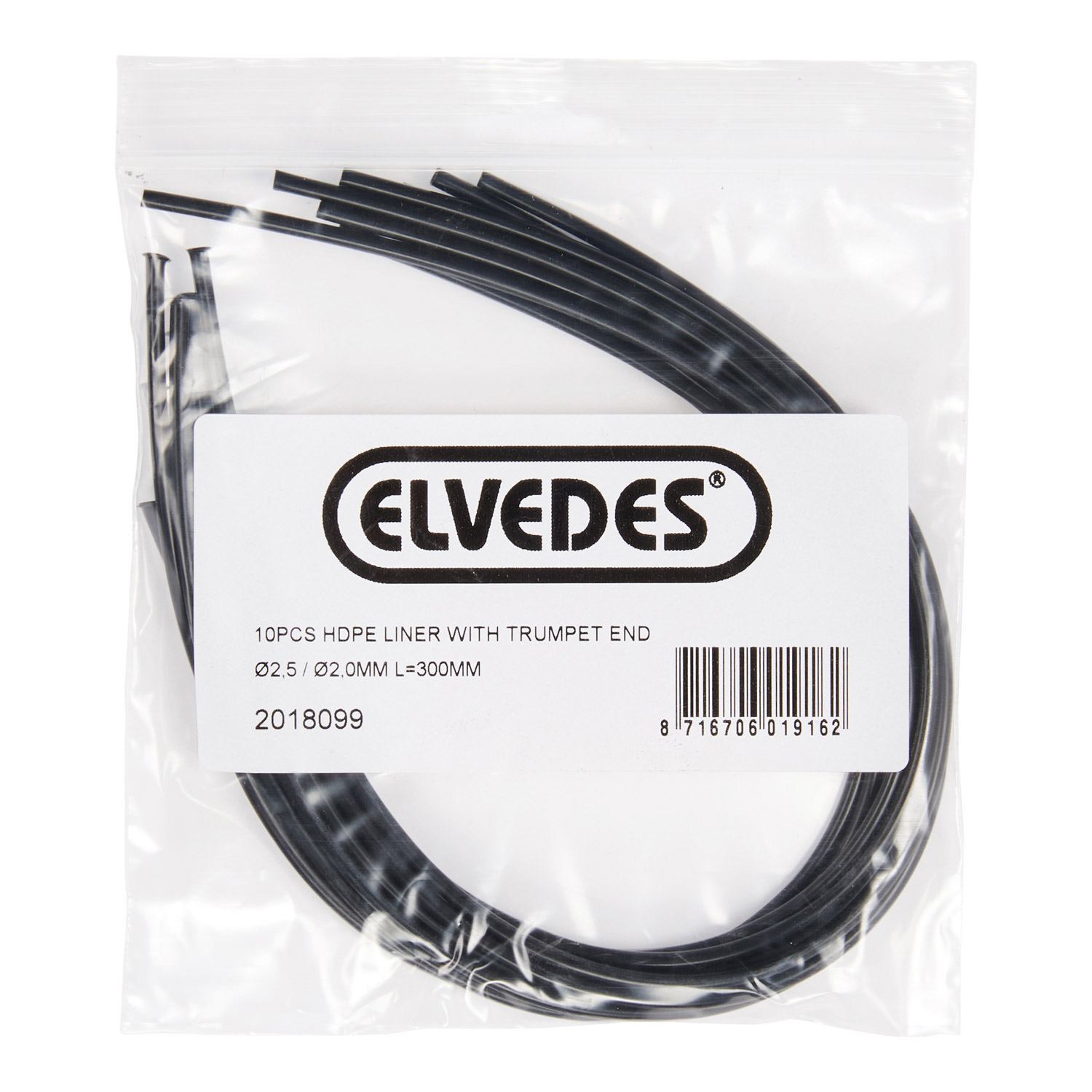 Elvedes liner with trumpet 2.5/2mm 300mm(10)HDPE 2018099
