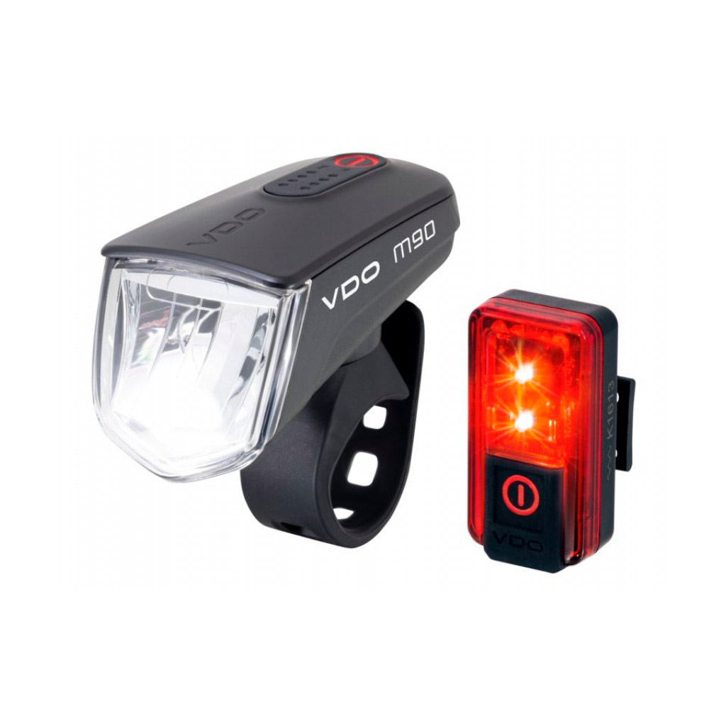 VDO lighting set Eco light M90FL USB 90 Lux + RED PLUS RL
