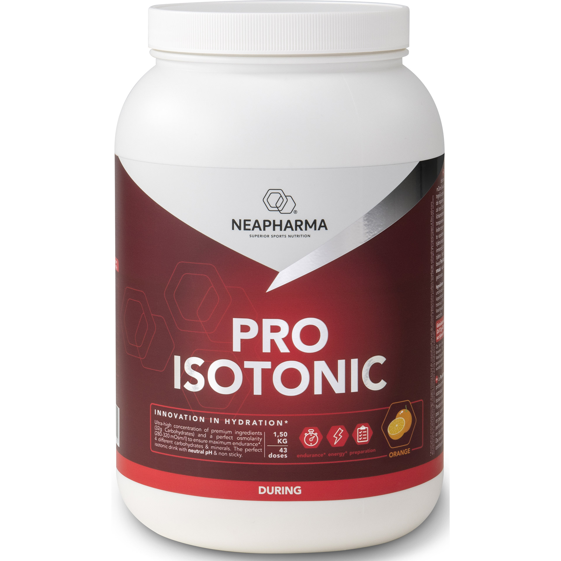 Neapharma isotonic powder Pro Isotonic orange tub 1.5kg