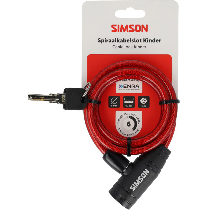 Simson spiral cable lock Children 8mm 90cm