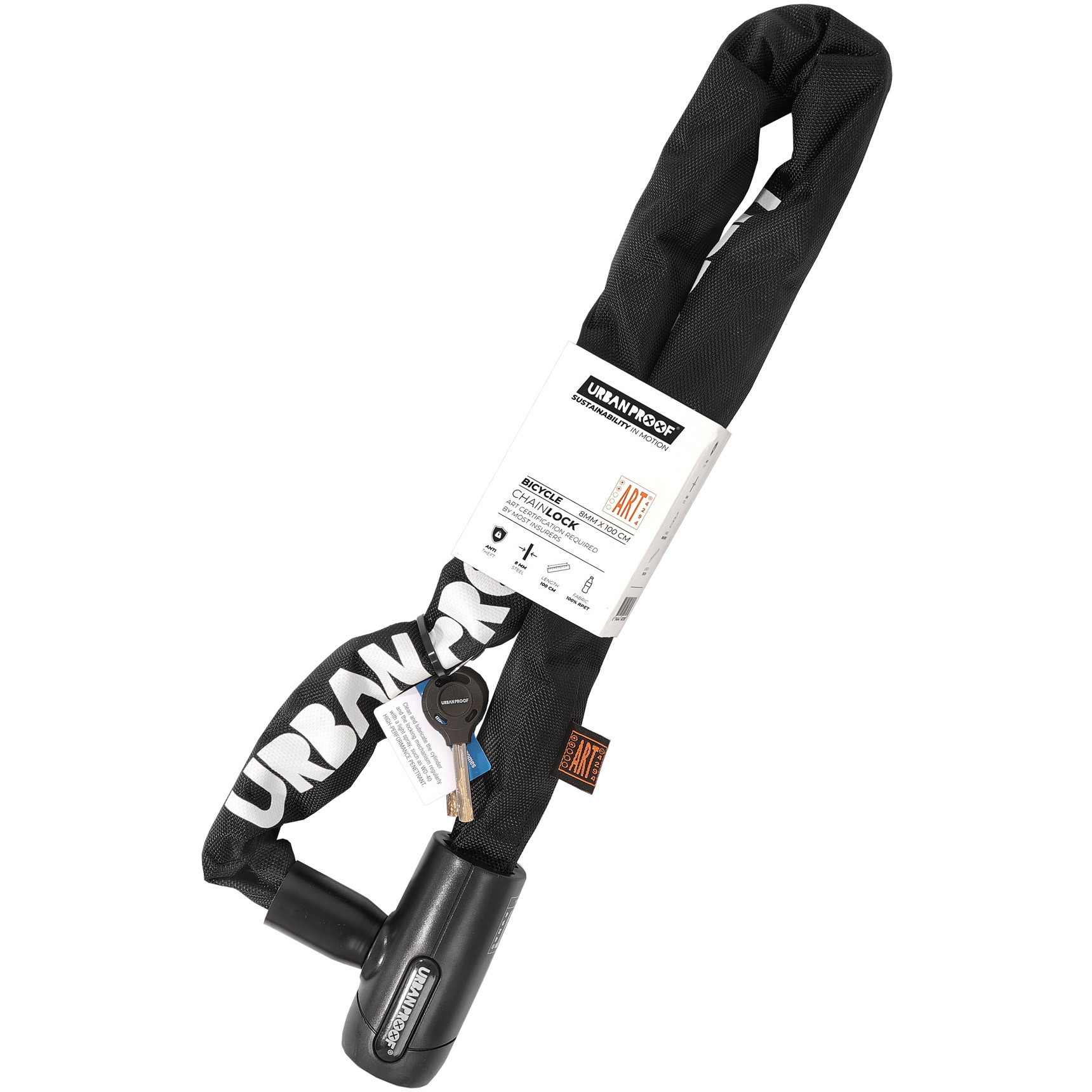 UrbanProof chain lock ART2 8mm 100cm black