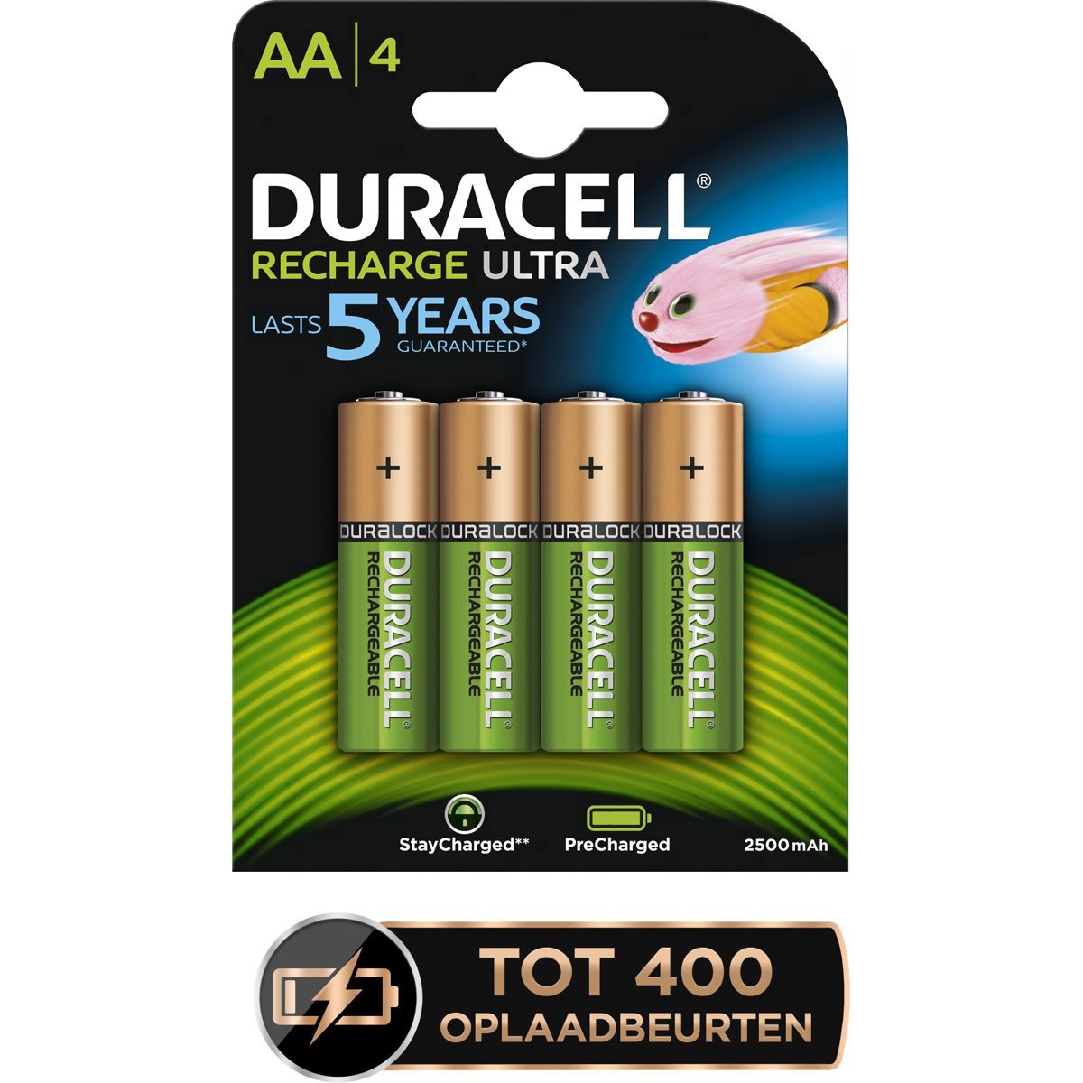 Duracell AA battery 2500 mAh 1.2V rechargeable p/4
