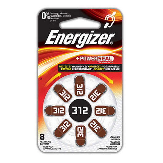 Energizer PR41/312 hearing batteries 1.4V blister pack of 8 pieces