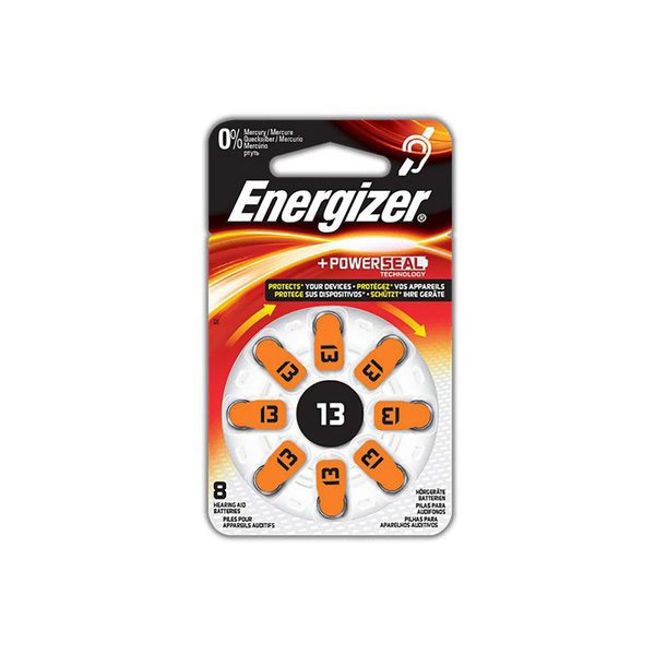 Energizer PR48/13 hearing aid batteries 1.45V blister pack of 8 pieces