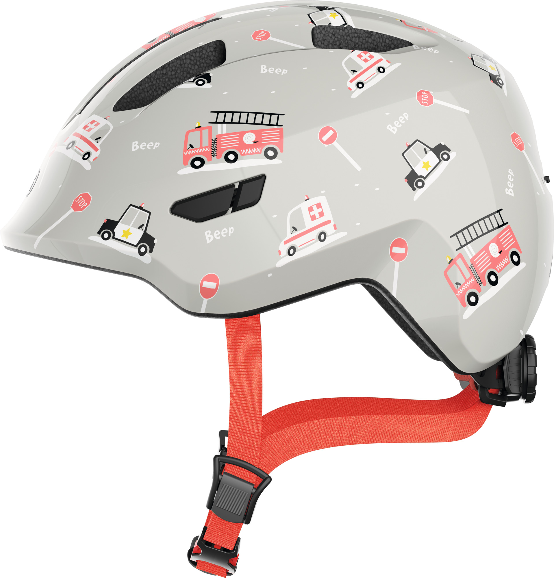 Abus Smiley 3.0 Kids Helmet – Grey Rescue – Size S 45-50cm