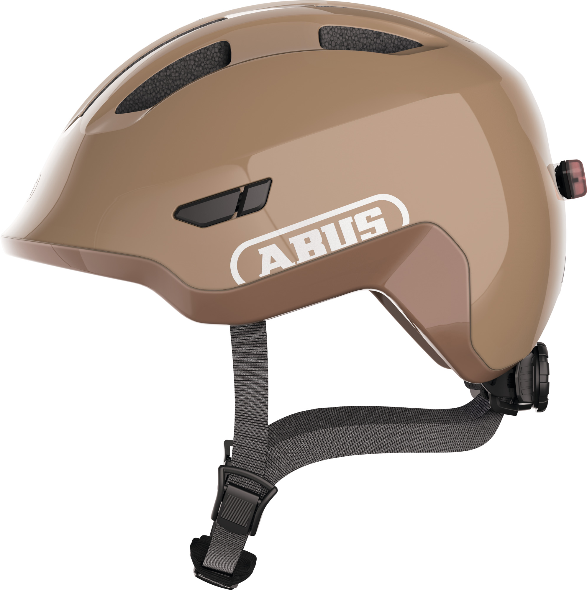Abus Smiley 3.0 FL.ACE LED Kids' Helmet Coffee Brown – M 50-55cm