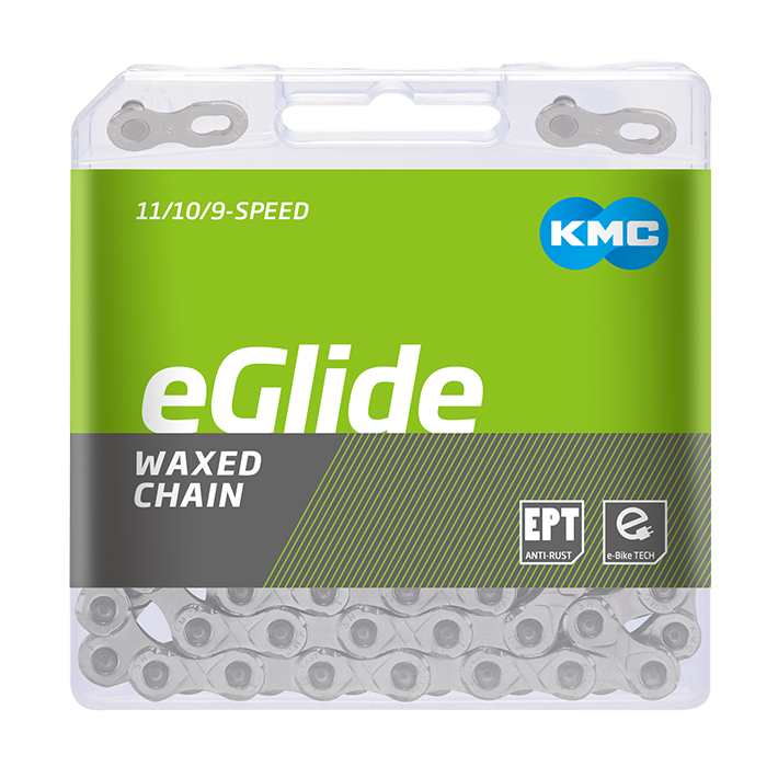 KMC eGlide EPT 9/11V Waxed Chain – Shimano Cues 132L