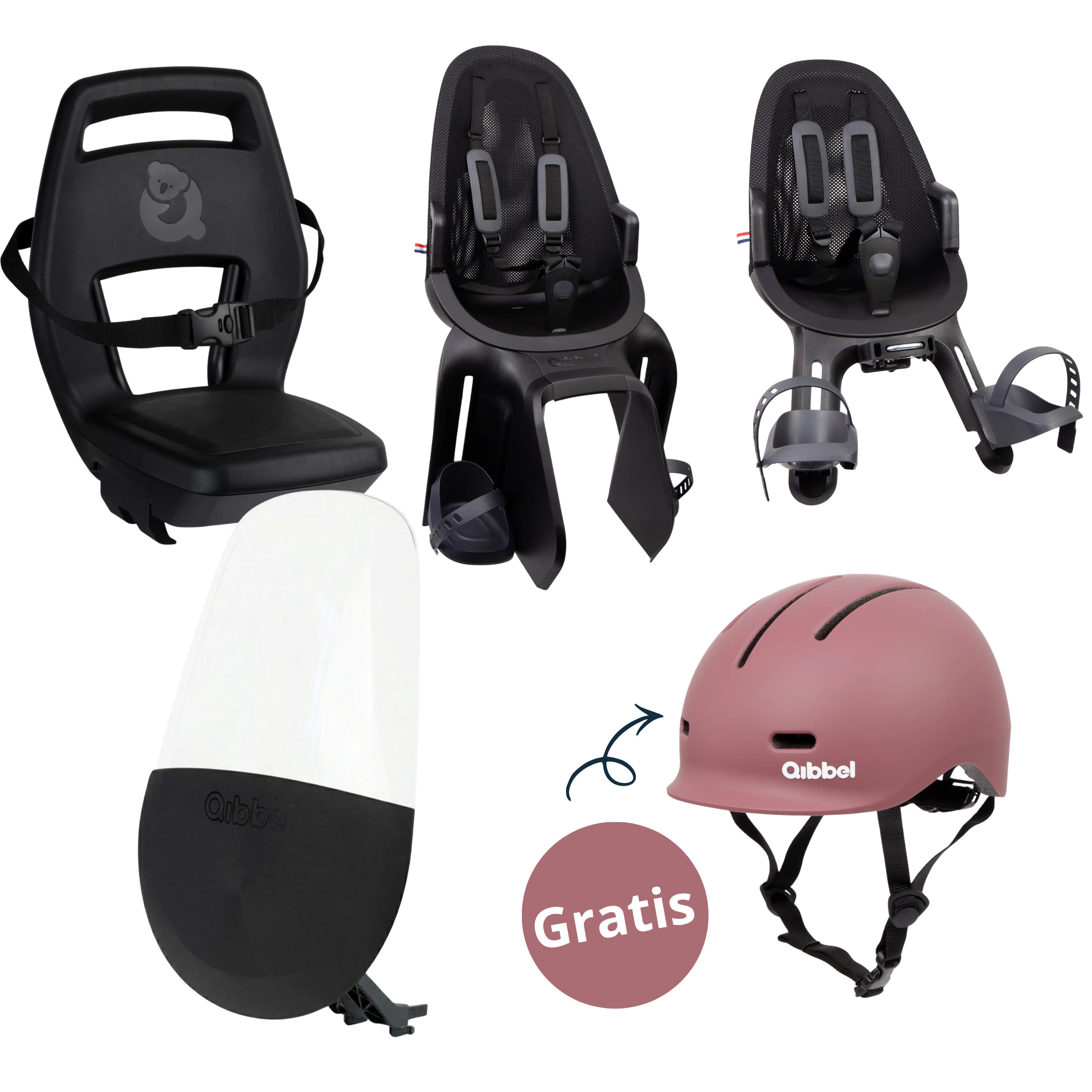 Qibbel Essentials Kids' Bike Seat Bundle - Complete Set