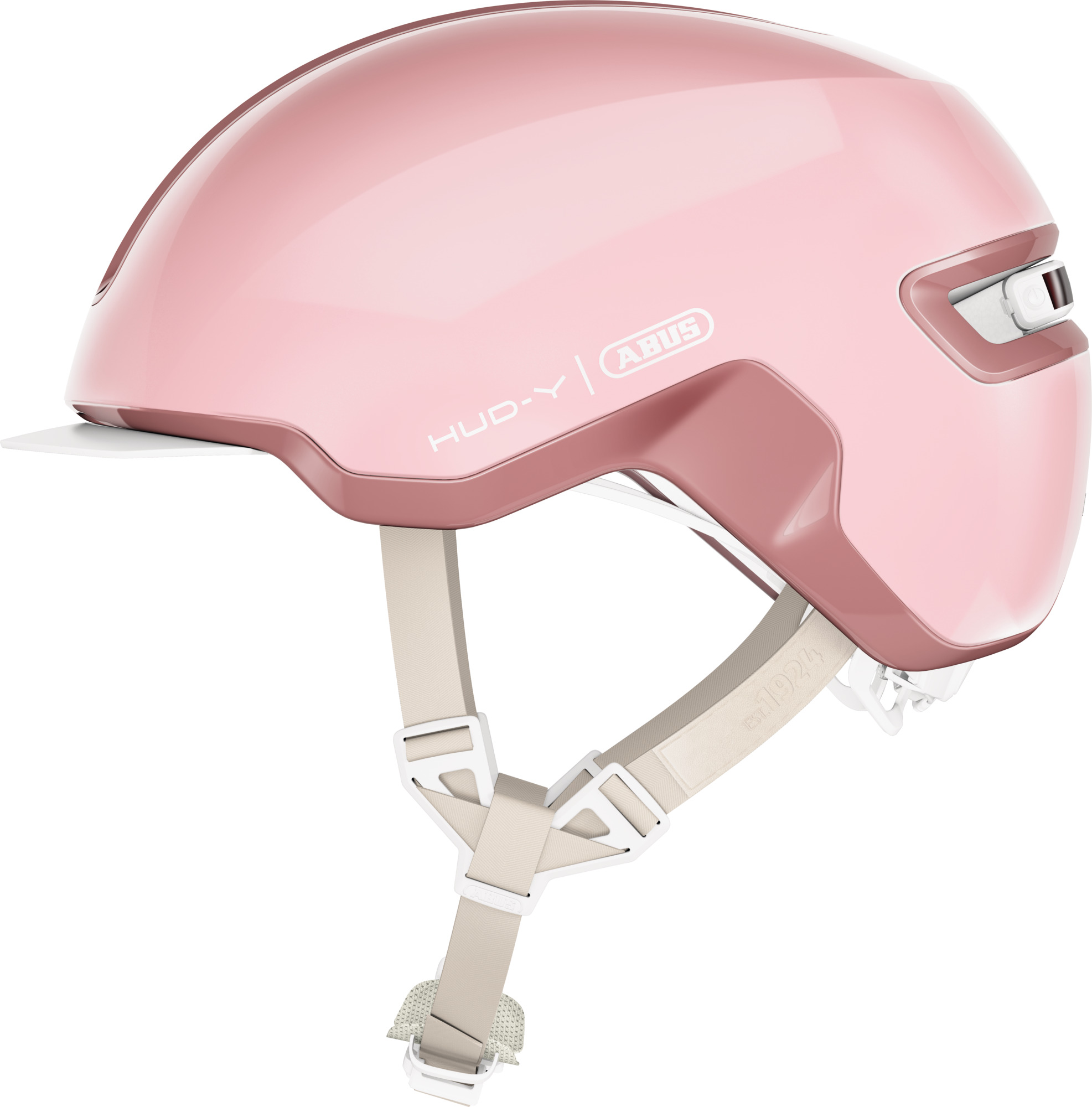 ABUS HUD-Y Urban Bike Helmet – Pure Blush, Size L 57-61cm