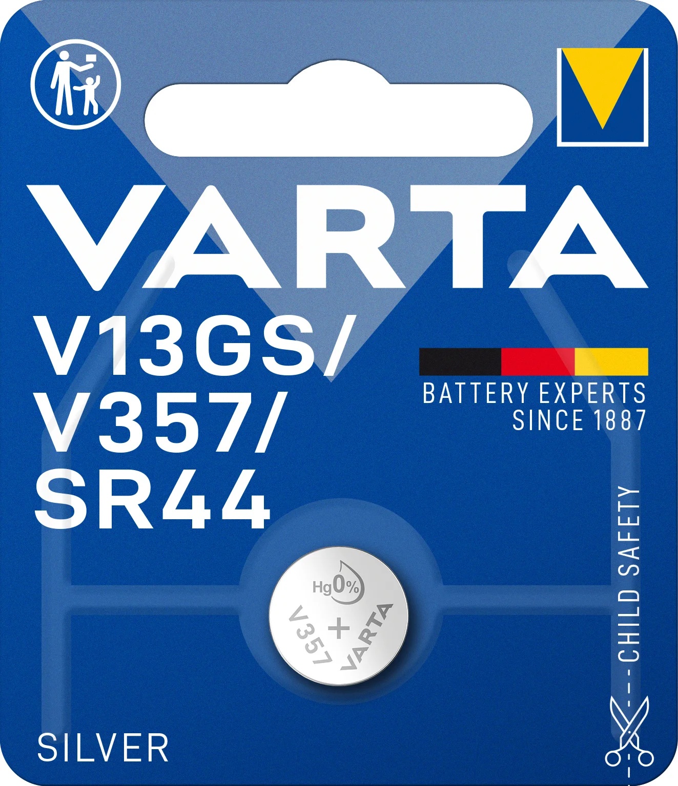Varta V13GS/V357/SR44 Silver Oxide Battery 1.5V