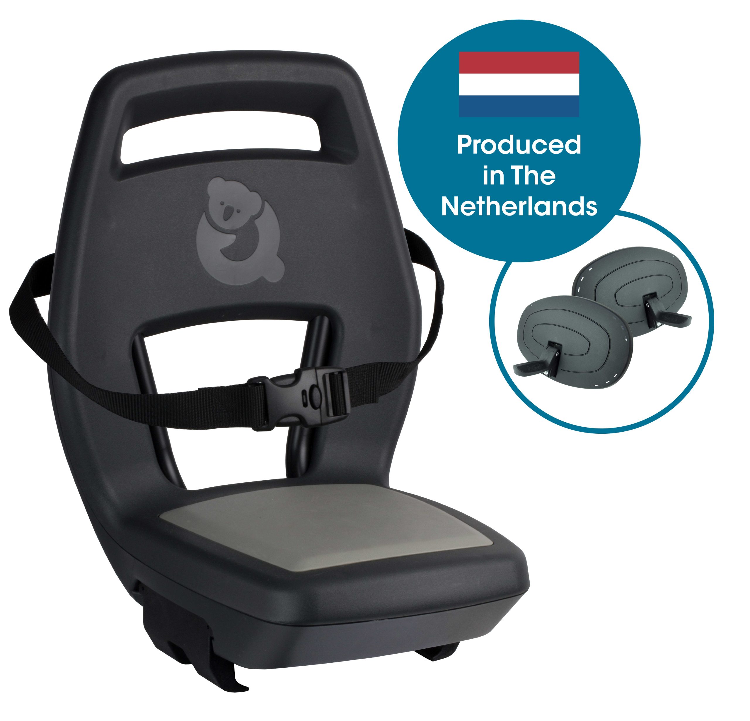 Qibbel Junior 6+ Rear Child Seat – Carrier Mount, Anthracite/Grey
